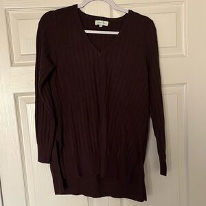 Grace & Lace Brown V-Neck Sweater
